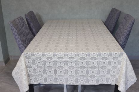 Скатерть виниловая с ажурным рисунком 140*220 см 1507-k-18