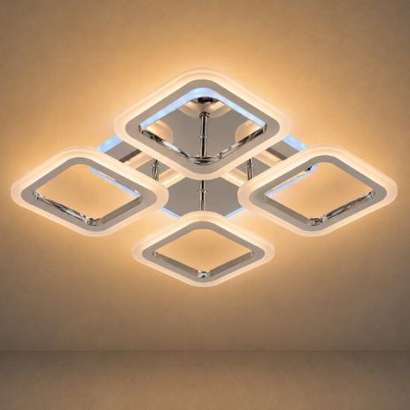 Люстра потолочная VALESO LI8822/4B CR (RGB), хром, LED 64W+8W