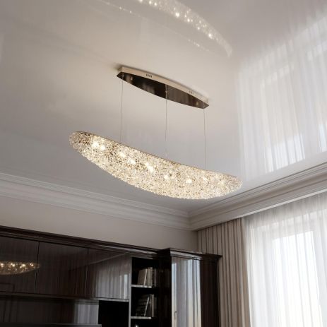 Длинная люстра с кристаллами Artlight 106W до 20 м² цвет Золото 567-1100LGD