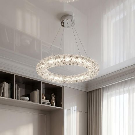 Люстра кільце з кристалами Artlight 59W м² колір Хром 567-600CH