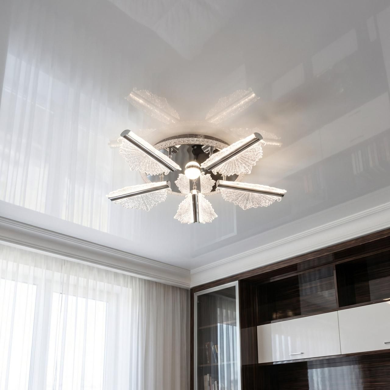 Люстра Лед в стиле Хайтек Diasha 60W до 16 м² цвет Хром S25106/5HR 3col dim Люстра Лед в стиле Хайтек Diasha 60W до 16 м² цвет Хром S25106/5HR 3col dim