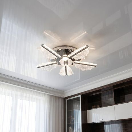 Люстра Лед в стиле Хайтек Diasha 60W до 16 м² цвет Хром S25106/5HR 3col dim