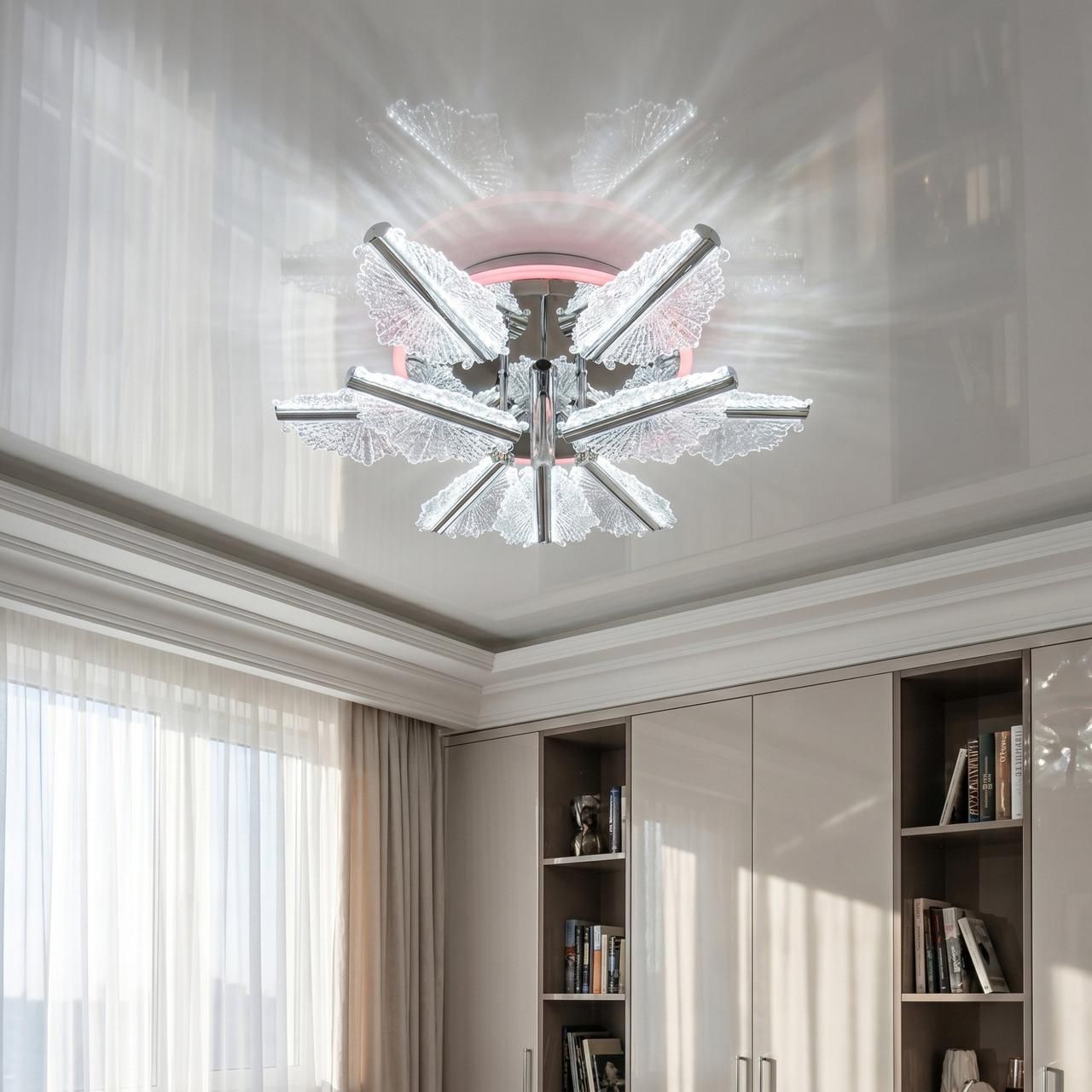Трендовая люстра в студию Diasha 95W до 20 м² цвет Хром S25106/6+3HR 3col dim Трендовая люстра в студию Diasha 95W до 20 м² цвет Хром S25106/6+3HR 3col dim