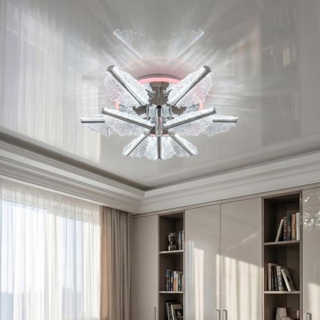 Трендовая люстра в студию Diasha 95W до 20 м² цвет Хром S25106/6+3HR 3col dim