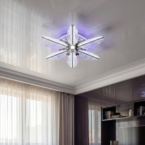 Стильная Лед люстра Diasha 98W до 20 м² цвет Хром 25106/6HR 3col dim Стильная Лед люстра Diasha 98W до 20 м² цвет Хром 25106/6HR 3col dim