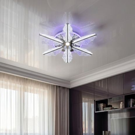 Стильная Лед люстра Diasha 98W до 20 м² цвет Хром 25106/6HR 3col dim Стильная Лед люстра Diasha 98W до 20 м² цвет Хром 25106/6HR 3col dim