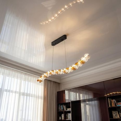 Тонка підвісна люстра Diasha 55W до 12 м² колір Чорний MD2511/1000BK