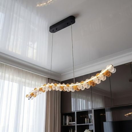 Довга Лед люстра Diasha 55W до 12 м² колір Шампань MD2511/1000CG