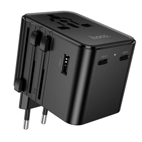 Зарядний пристрій Hoco AC30 2 USB/2 Type-C CN to EU black Зарядний пристрій Hoco AC30 2 USB/2 Type-C CN to EU black