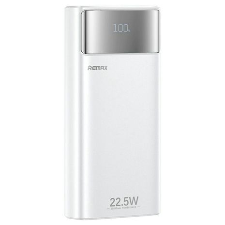 Power bank Remax FC-12 20000mAh 22.5W PD+QC + кабель Type-C/ Lightning, з ліхтариком, білий