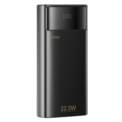 Power bank Remax FC-12 20000mAh 22.5W PD+QC + кабель Type-C/ Lightning, з ліхтариком, чорний