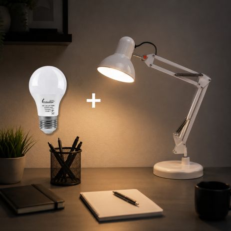 Настільна лампа VALESO SM-800A, метал + пластик, білий, E27, 60W