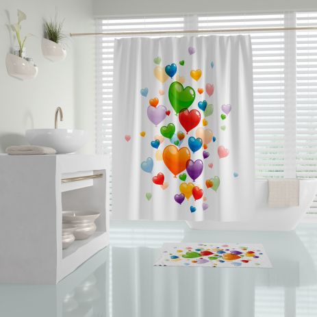 Штора для ванной Heart balloons Tropichome 180x200 см Штора для ванной Heart balloons Tropichome 180x200 см