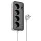 Удлинитель HOCO AC22 Sunlight 4-bit desktop socket (1.5M) |3USB/1Type-C, 30W/3A, PD/QC| black