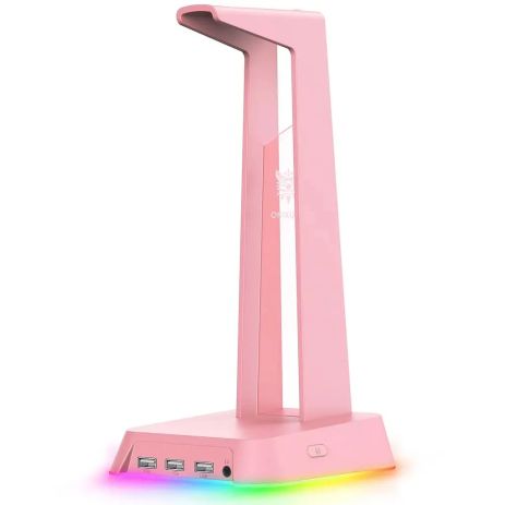 Тримач навушників Onikuma RGB Gaming ST-2 | 3USB, AUX | pink
