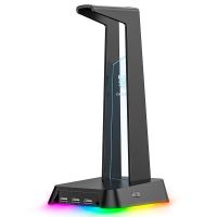 Игровая подставка для наушников Onikuma RGB ST-2 черная с 3 USB и AUX