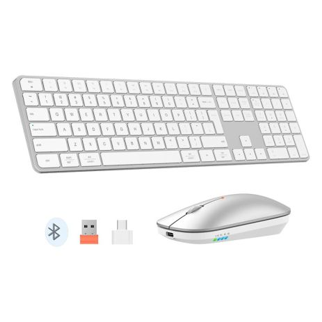 Набір Meetion Wireless Combo ikey C230 2-in-1 (keyboard+mouse) |BT/2.4G| (UA/ua/EN Layouts) silver