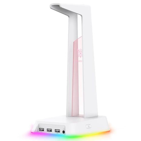 Тримач навушників Onikuma RGB Gaming ST-2 | 3USB, AUX | white