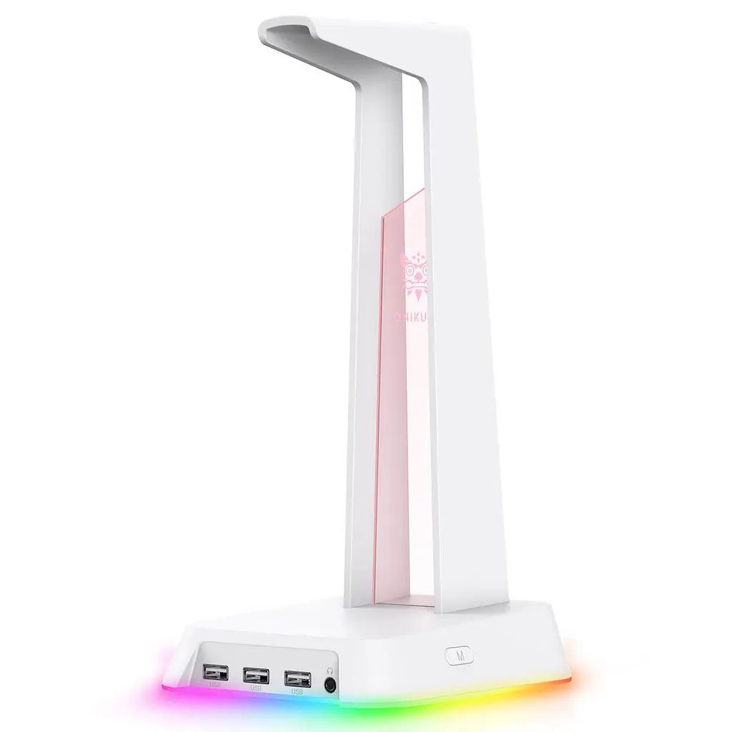Тримач навушників Onikuma RGB Gaming ST-2 | 3USB, AUX | white Тримач навушників Onikuma RGB Gaming ST-2 | 3USB, AUX | white