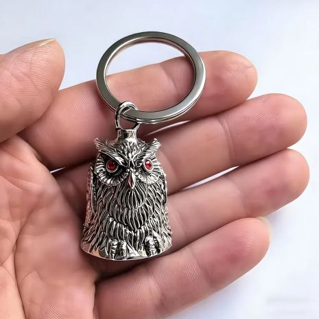 Мотоциклетный колокольчик удачи Сова OWL брелок в виде совы счастливый звонок на мотоцикл