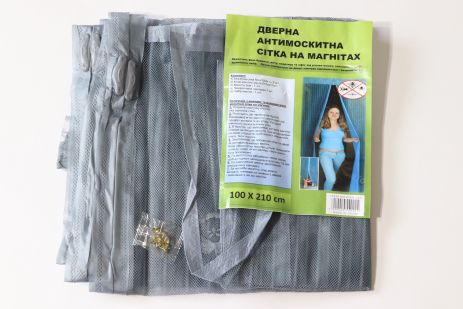 Москітна сітка на двері з магнітами 100*210 см 3863/grey Москітна сітка на двері з магнітами 100*210 см 3863/grey