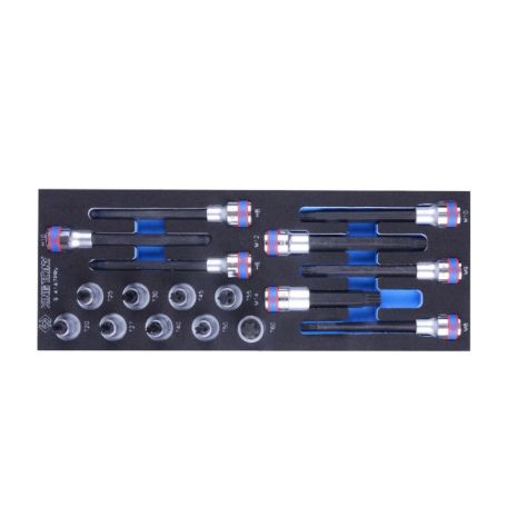 Набор торцевых головок 1/2" TORX и SPLINE, 17 предметов (EVA ложемент)