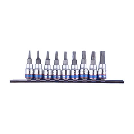 Набір TORX 1/4" 9 од. у тримачі T8-T40 (на планці) KING TONY 2109PR