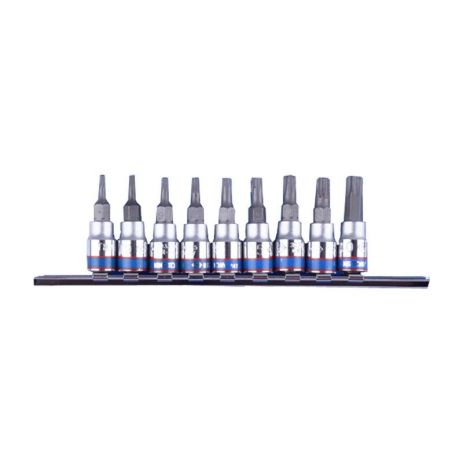 Набір TORX 1/4" 9 од. у тримачі T8-T40 (на планці) KING TONY 2109PR