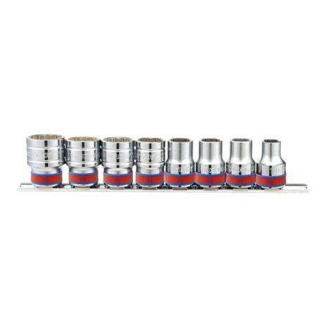 Набор головок 1/2" 8 ед. 12-ти гранные,короткие, дюймовые. на планке