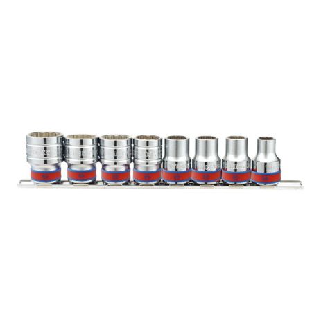 Набор головок 1/2" 8 ед. 12-ти гранные,короткие, дюймовые. на планке