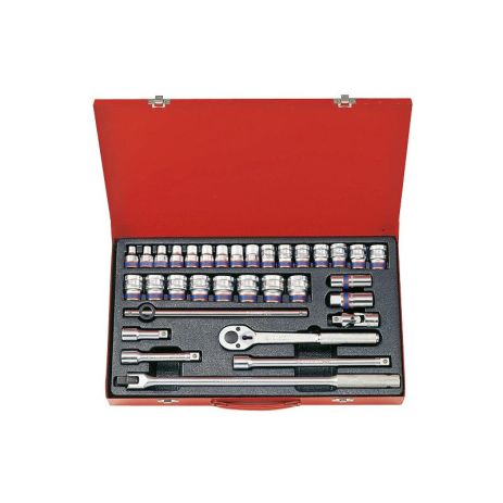Набір торцевих головок KING TONY 4534MR, 1/2", шестигранні, 8-32 мм, 33 предмети