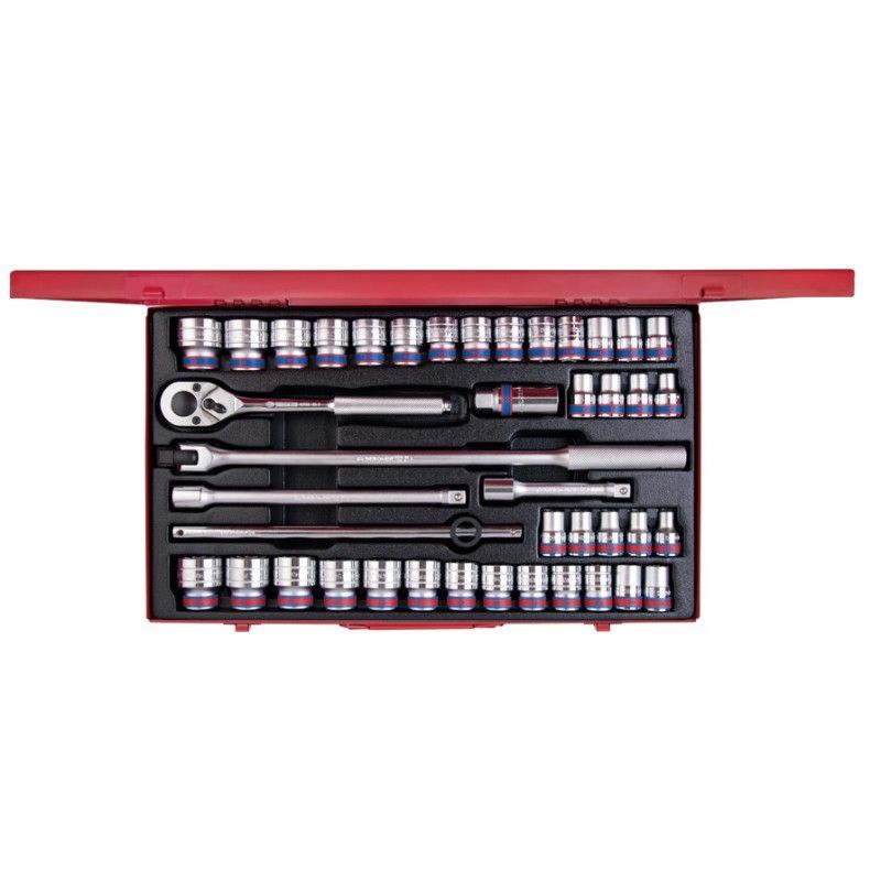 Набор головок 1/2" 43 ед. 12-ти гранные,короткие, дюймовые+метрические Набор головок 1/2" 43 ед. 12-ти гранные,короткие, дюймовые+метрические