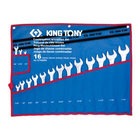 Набор ключей дюймовых 16шт. (1/4"-1-1/4") KING TONY