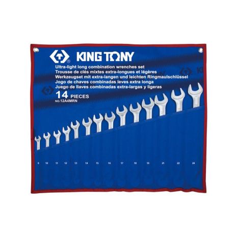 Набір комбінованих ключів, 8-24 мм, чохол з треотону, 14 шт. KING TONY 12A4MRN
