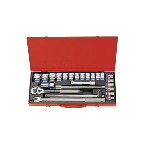 Набір головок 1/2" 24 предмети, 12-гранна головка KING TONY 4026MR
