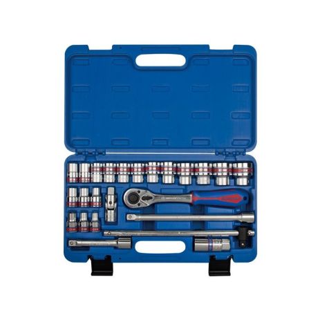 Набор головок 1/2" 24 ед. 12-ти гранные,короткие, дюймовые 1/2"-1-1/4" в кейсе