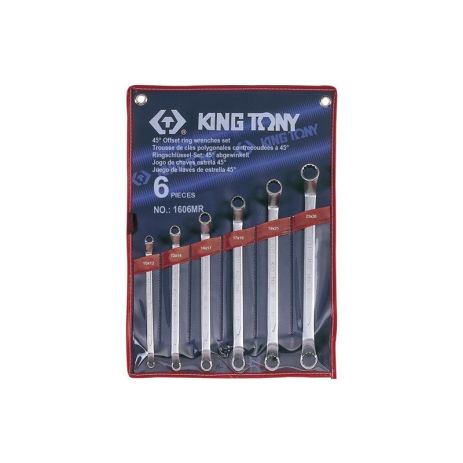 Ключів накидних набір 45 град 6 од. KING TONY 1606MR