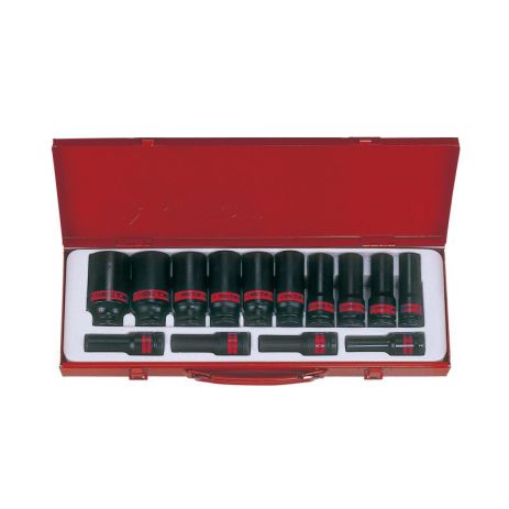 Набір ударних головок 1/2" довгих Дюйм 16од. (3/8" - 1-1/4") KING TONY 4416SP