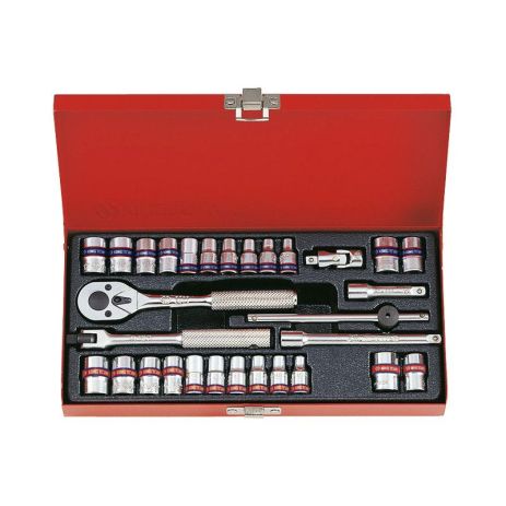 Набор головок 1/4" 30 ед. 12-ти гранные,короткие, дюймовые+метрические Набор головок 1/4" 30 ед. 12-ти гранные,короткие, дюймовые+метрические