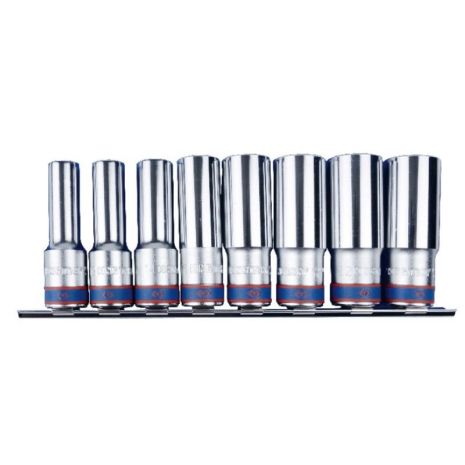 Набор головок 1/2" 8 ед. 12-ти гранные, длинные (12-23mm) на планке