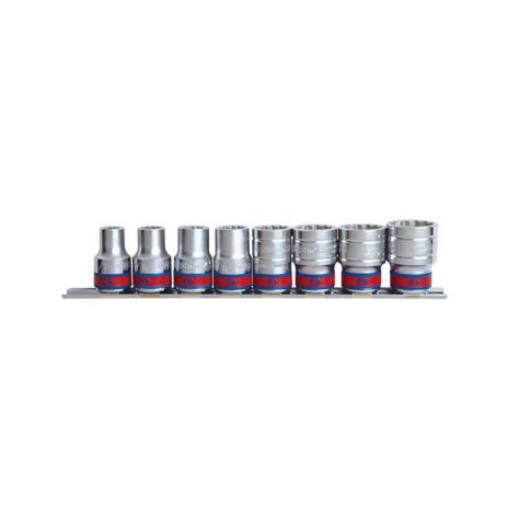 Набор головок 1/2" 8 ед. 6-ти гранные,короткие, дюймовые на планке