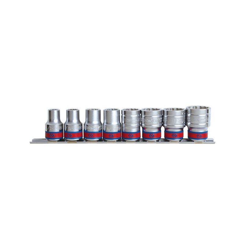 Набор головок 1/2" 8 ед. 6-ти гранные,короткие, дюймовые на планке Набор головок 1/2" 8 ед. 6-ти гранные,короткие, дюймовые на планке