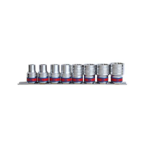 Набір головок торцевих 1/2", шестигранні, 3/8"-7/8", 8 предметів, KING TONY (4510SR)