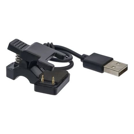 Універсальний USB кабель для смарт годинника, прищіпка (2 pin) 7 mm чорний