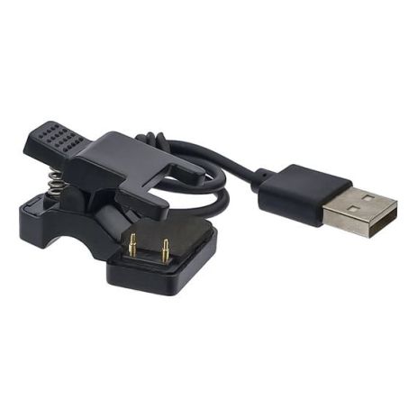 Універсальний USB кабель для смарт годинника, прищіпка (2 pin) 7 mm чорний