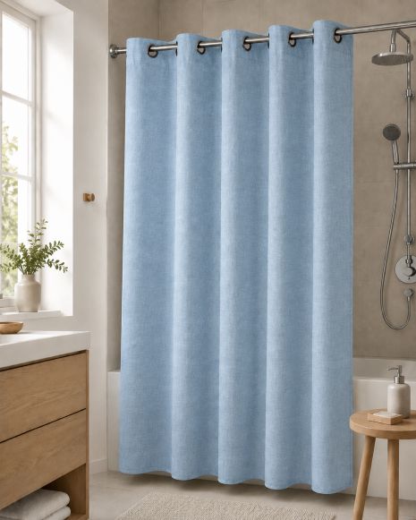 Шторка для душу тканинна з люверсами 180*180 см 200/blue Шторка для душу тканинна з люверсами 180*180 см 200/blue