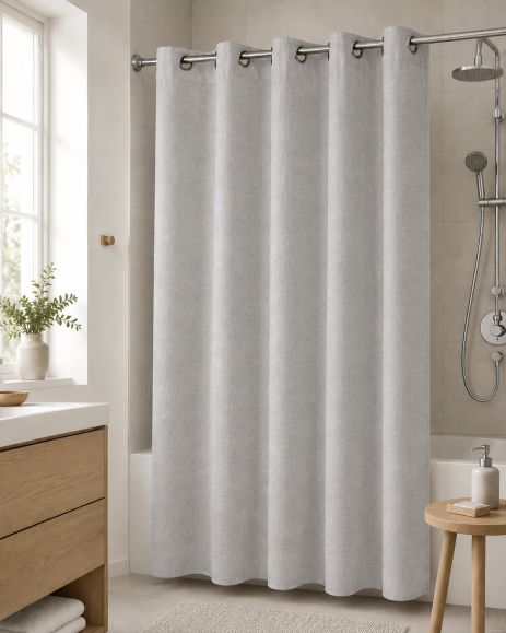 Шторка для душу тканинна з люверсами 180*180 см 200/lightgrey