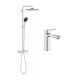 Набір змішувачів 2 в 1 для ванної кімнати Grohe QuickFix Vitalio Comfort Cube зі змішувачем для раковини Dice (UA203101TM)