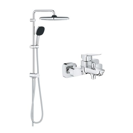 Набор смесителей 2 в 1 для ванной комнаты Grohe QuickFix Flex Vitalio Comfort Cube со смесителем для раковины Dice (UA203170101)