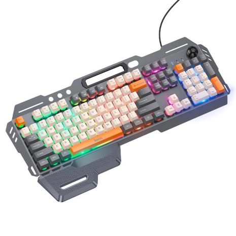 Клавиатура HOCO Wired metal cover gaming keyboard DI98 |RGB, 104 Keys| (UA/ru/EN Layouts) black